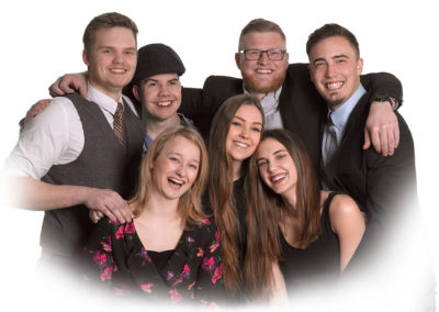 Unge foto gruppe foto med udtonet kant